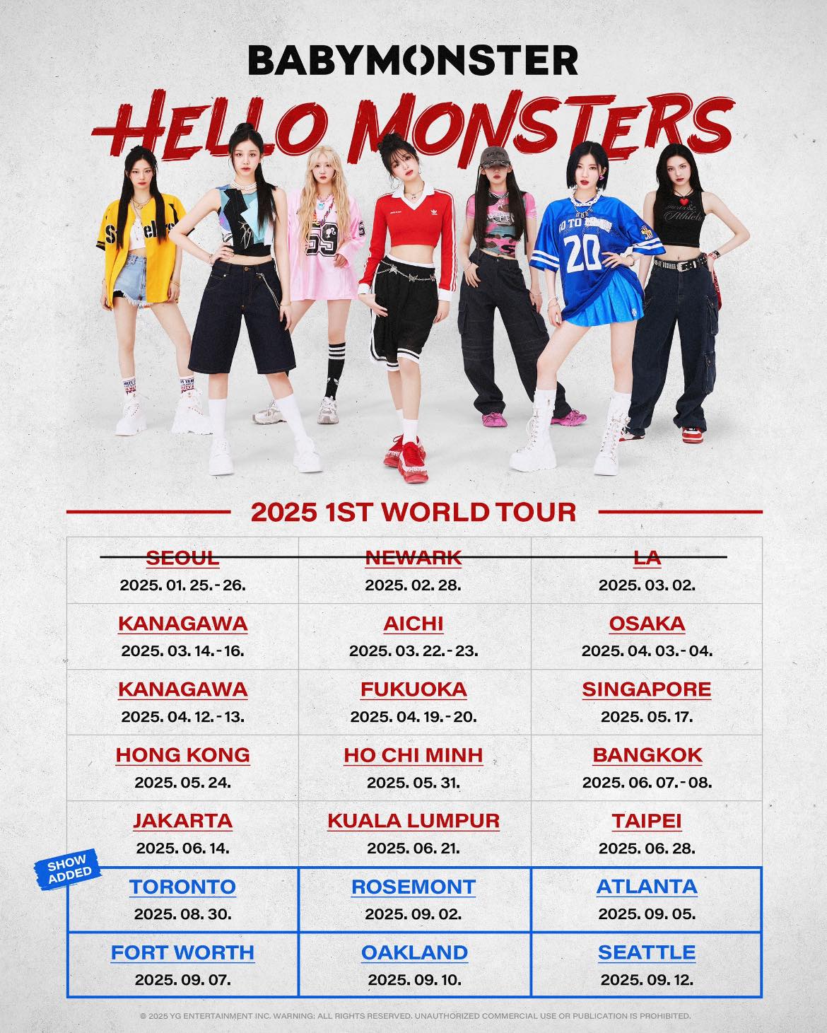 BABYMONSTER Hello Monsters World Tour Poster 2025